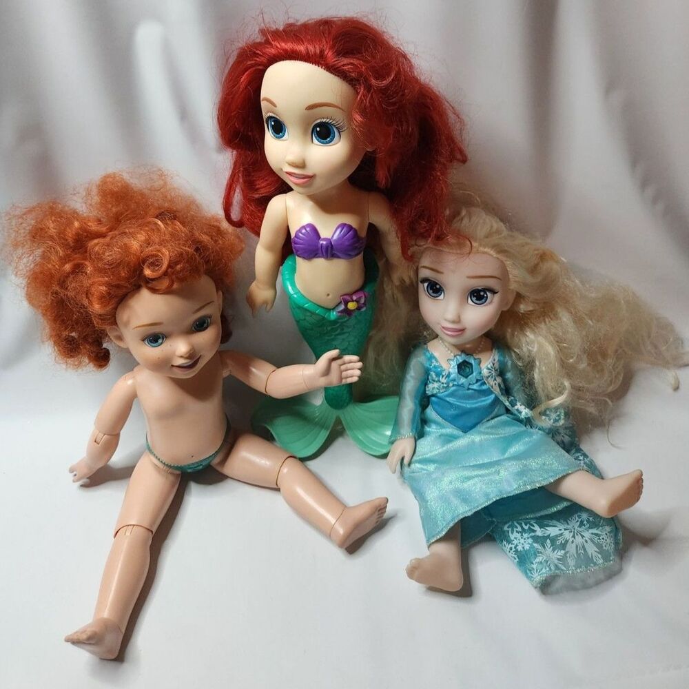 Disney Dolls Lot  Elsa (sound) Ariel Merida